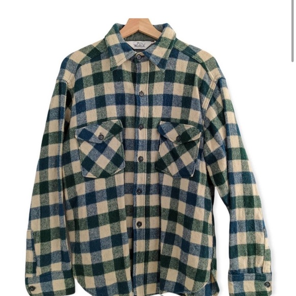 WOOLRICH WOOL FLANNEL JACKET XL - Picture 1 of 2